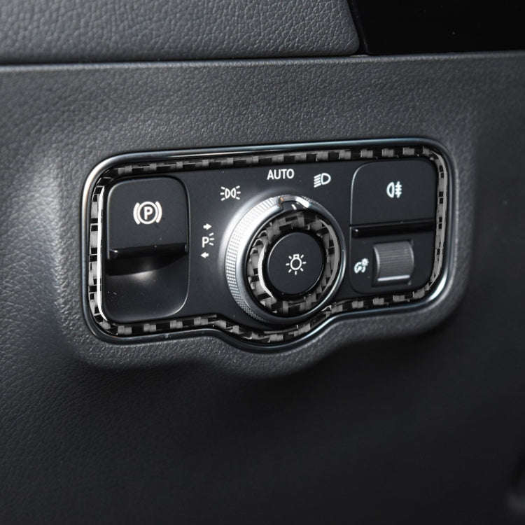 2 PCS / Set Carbon Fiber Car Headlight Switch Decorative Sticker for Mercedes-Benz B-Class 2019 /...