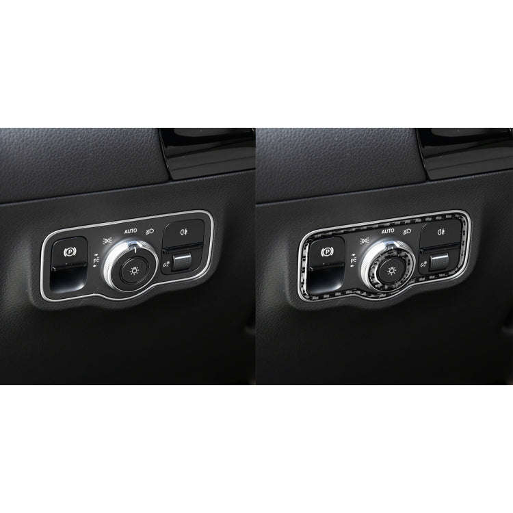 2 PCS / Set Carbon Fiber Car Headlight Switch Decorative Sticker for Mercedes-Benz B-Class 2019 /...