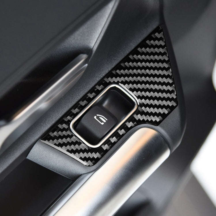 4 PCS / Set Carbon Fiber Car Glass Lift Switch Decorative Sticker for Mercedes-Benz B-Class 2019 ...