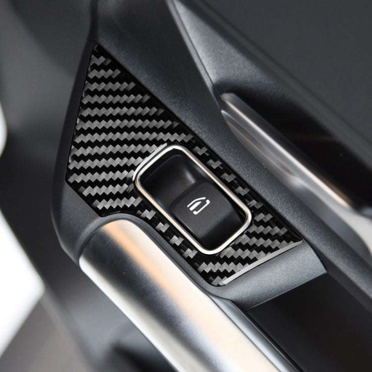 4 PCS / Set Carbon Fiber Car Glass Lift Switch Decorative Sticker for Mercedes-Benz B-Class 2019 ...