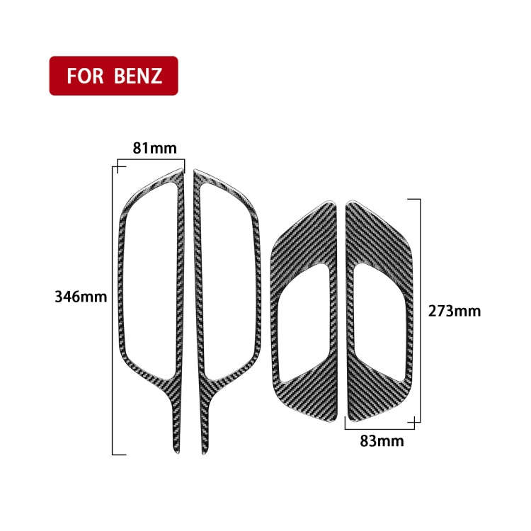 4 PCS / Set Carbon Fiber Car Inner Door Handle Frame Decorative Sticker for Mercedes-Benz B-Class...