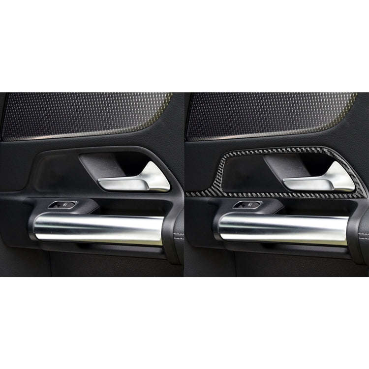 4 PCS / Set Carbon Fiber Car Inner Door Handle Frame Decorative Sticker for Mercedes-Benz B-Class...