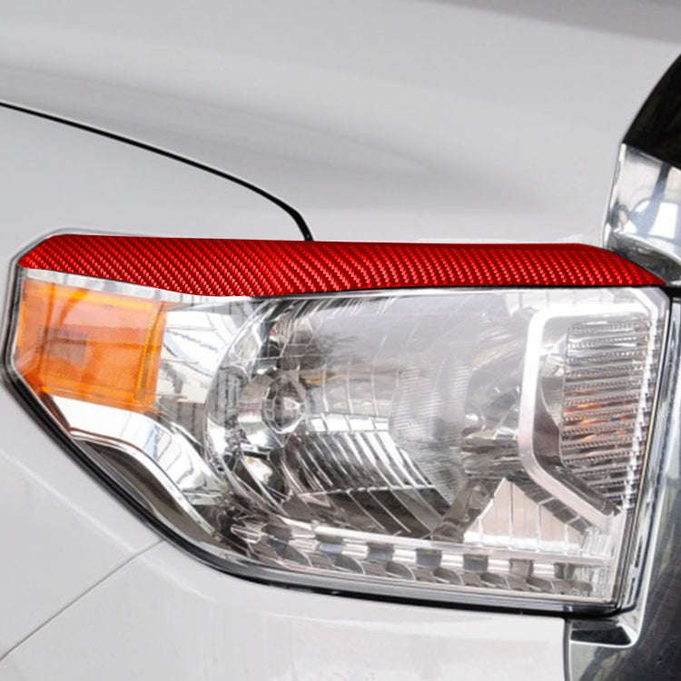 2 PCS / Set Carbon Fiber Car Headlight Eyebrow Decorative Sticker for Toyota Tundra 2014-2018,Lef...