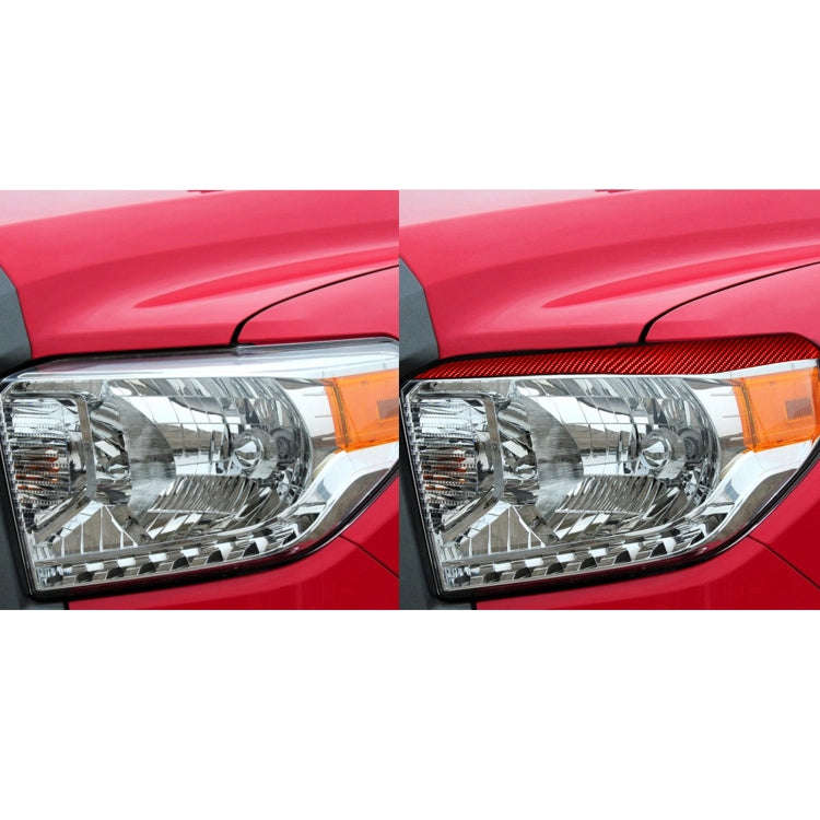 2 PCS / Set Carbon Fiber Car Headlight Eyebrow Decorative Sticker for Toyota Tundra 2014-2018,Lef...