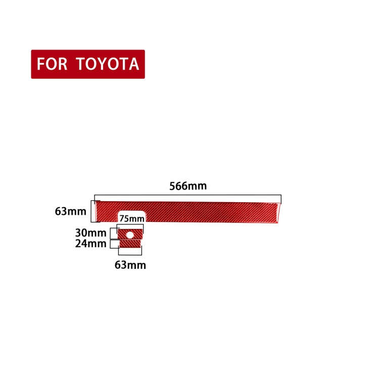 3 PCS / Set Carbon Fiber Car Co-pilot Glove Box Decorative Sticker for Toyota Tundra 2014-2018,Le...