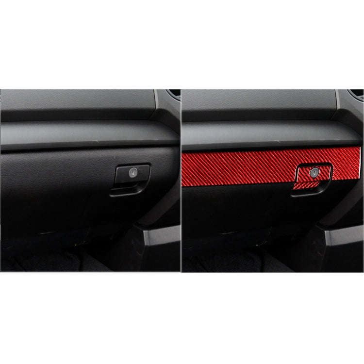 3 PCS / Set Carbon Fiber Car Co-pilot Glove Box Decorative Sticker for Toyota Tundra 2014-2018,Ri...