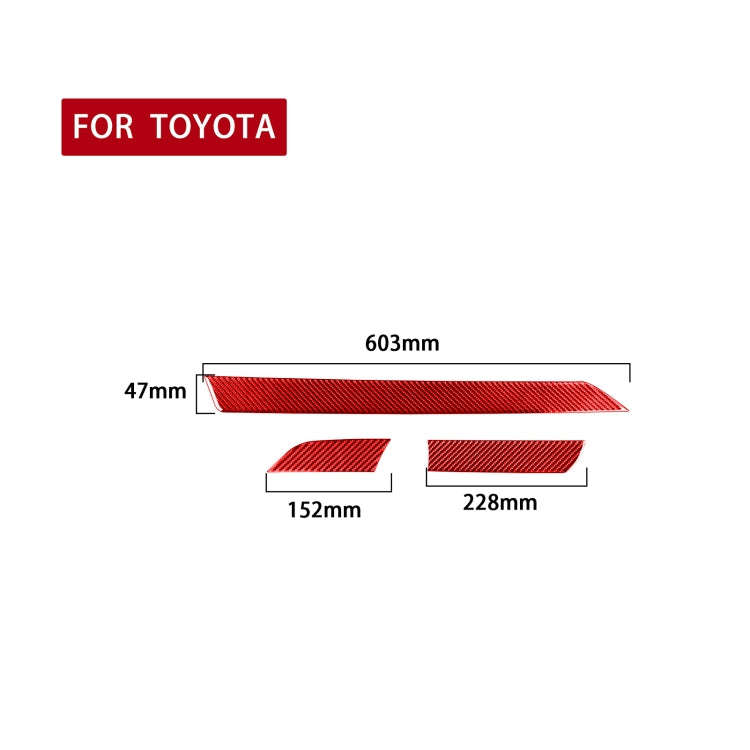 3 PCS / Set Carbon Fiber Car Center Console Strip Decorative Sticker for Toyota Tundra 2014-2018,...