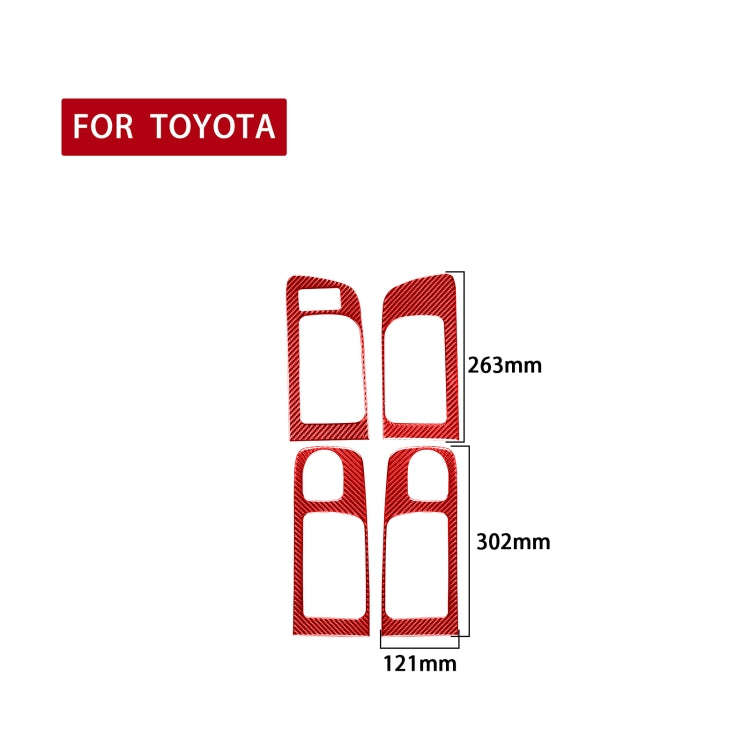 4 PCS / Set Carbon Fiber Car Door Inner Handle Decorative Sticker for Toyota Tundra 2014-2018,Lef...