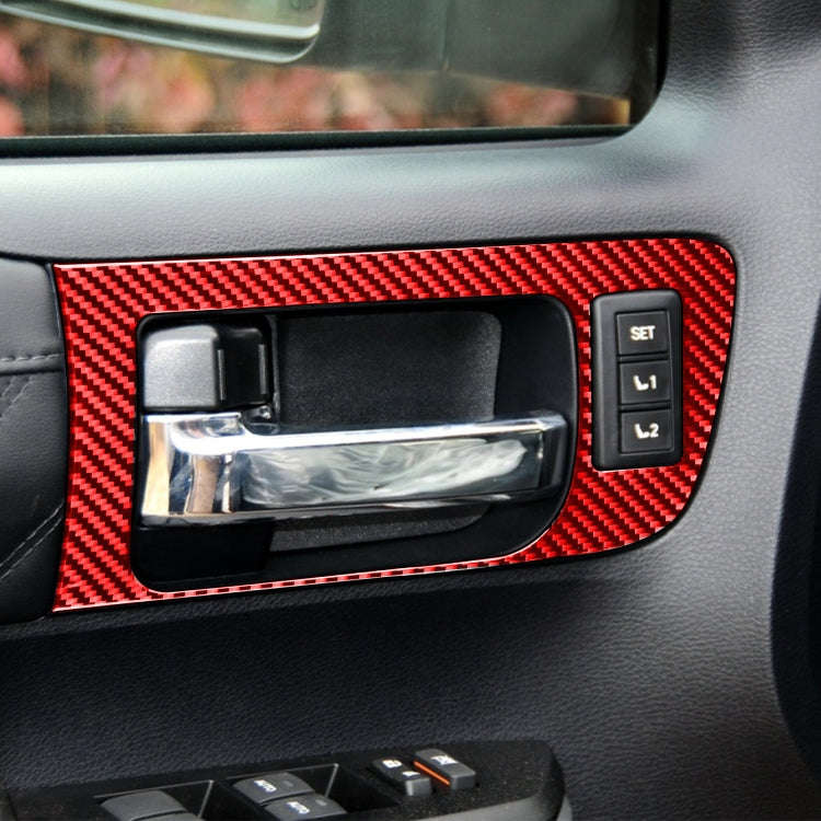 4 PCS / Set Carbon Fiber Car Door Inner Handle Decorative Sticker for Toyota Tundra 2014-2018,Lef...