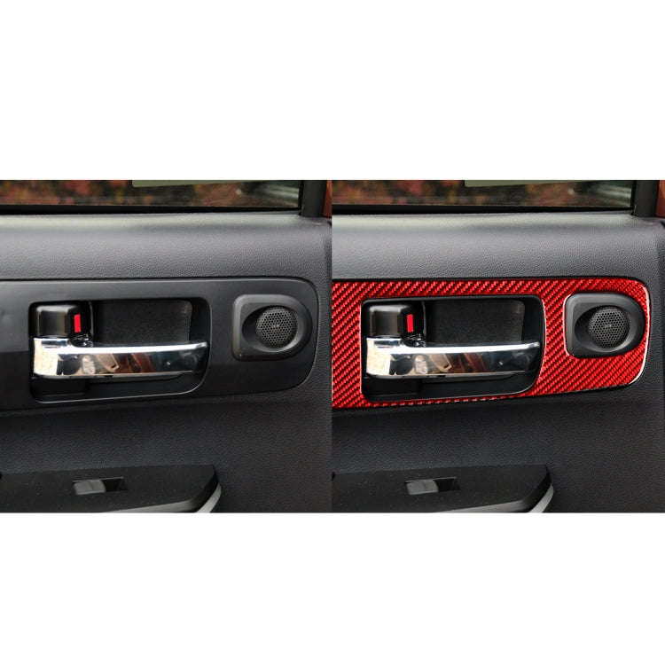 4 PCS / Set Carbon Fiber Car Door Inner Handle Decorative Sticker for Toyota Tundra 2014-2018,Lef...