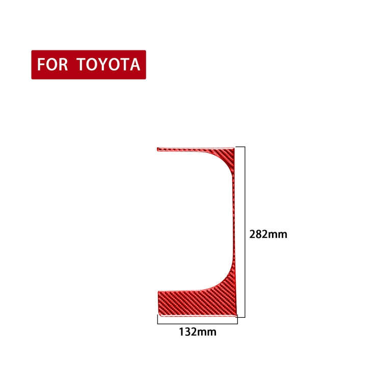 Carbon Fiber Car Cup Holder Frame Decorative Sticker for Toyota Tundra 2014-2018,Left Drive (Red)