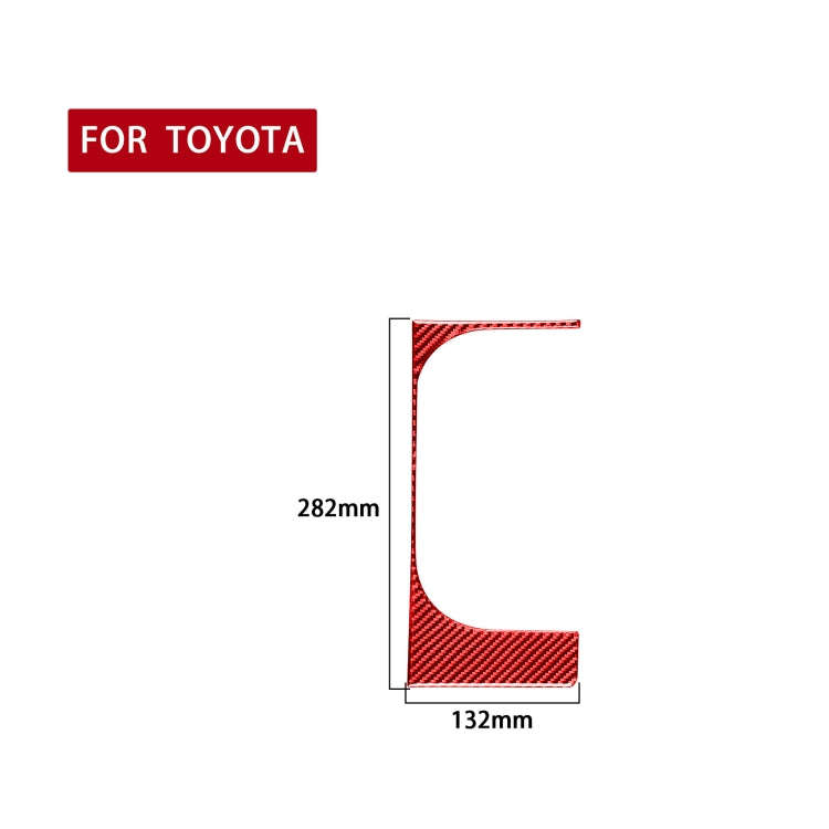 Carbon Fiber Car Cup Holder Frame Decorative Sticker for Toyota Tundra 2014-2018,Right Drive (Red)