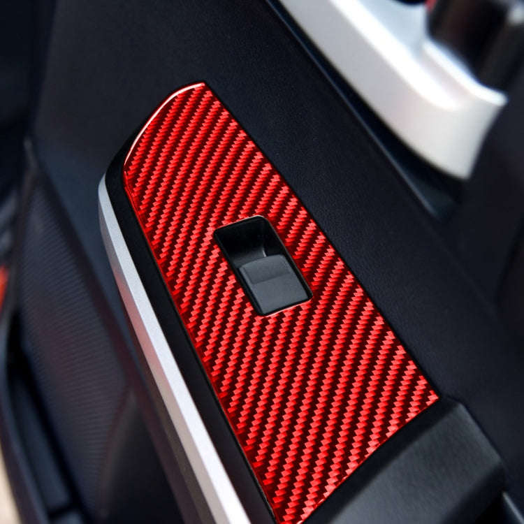 4 PCS / Set Carbon Fiber Car Glass Lift Switch Ring Decorative Sticker for Toyota Tundra 2014-201...