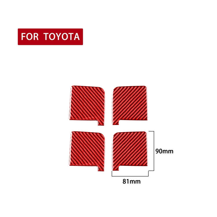 4 PCS / Set Carbon Fiber Car Inner Door Bowl Decorative Sticker for Toyota Tundra 2014-2018,Left ...
