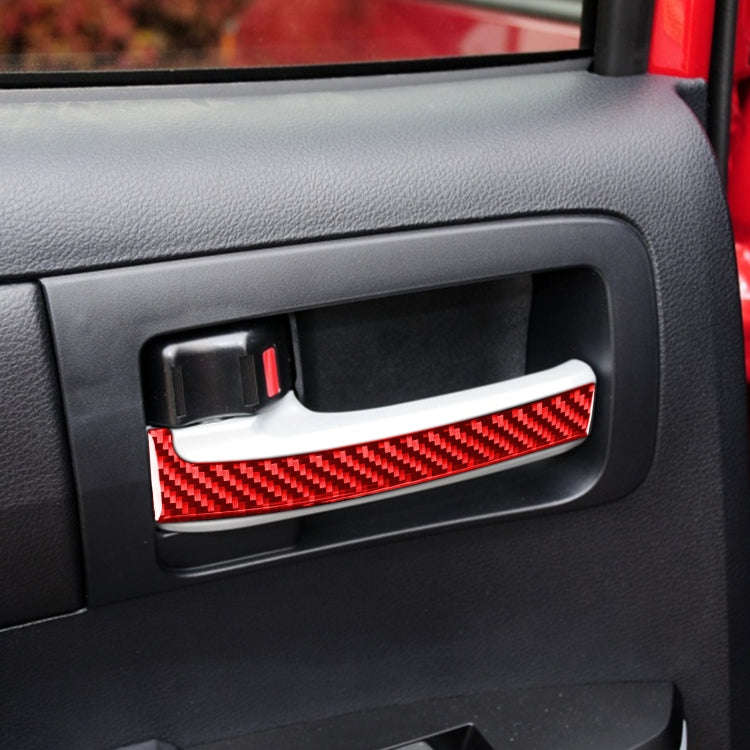 4 PCS / Set Carbon Fiber Car Inner Handle Decorative Sticker for Toyota Tundra 2014-2018,Left and...