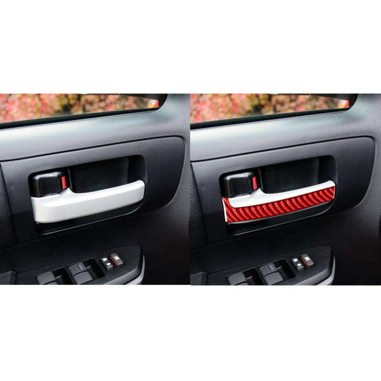 4 PCS / Set Carbon Fiber Car Inner Handle Decorative Sticker for Toyota Tundra 2014-2018,Left and...