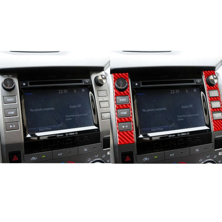 2 PCS / Set Carbon Fiber Car Central Control Volume Switch Decorative Sticker for Toyota Tundra 2...