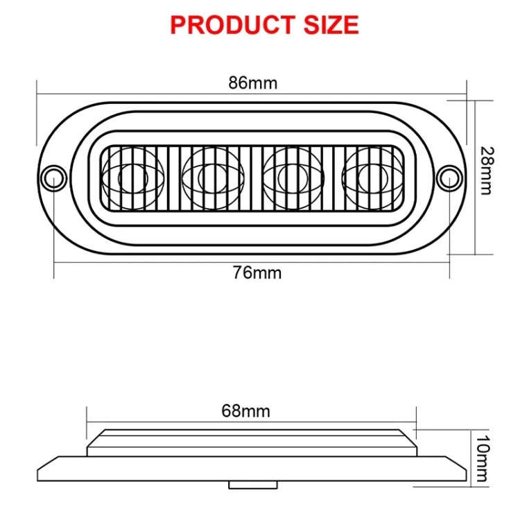 5 PCS MK-087 Car / Truck 4LEDs Side Marker Indicator Lights Bulb Lamp (White Light)