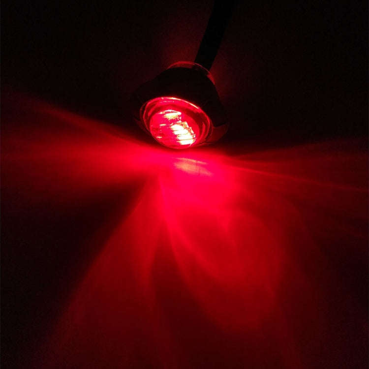 10 PCS MK-118 3/4 inch Metal Frame Car / Truck 3LEDs Side Marker Indicator Lights Bulb Lamp (Red ...