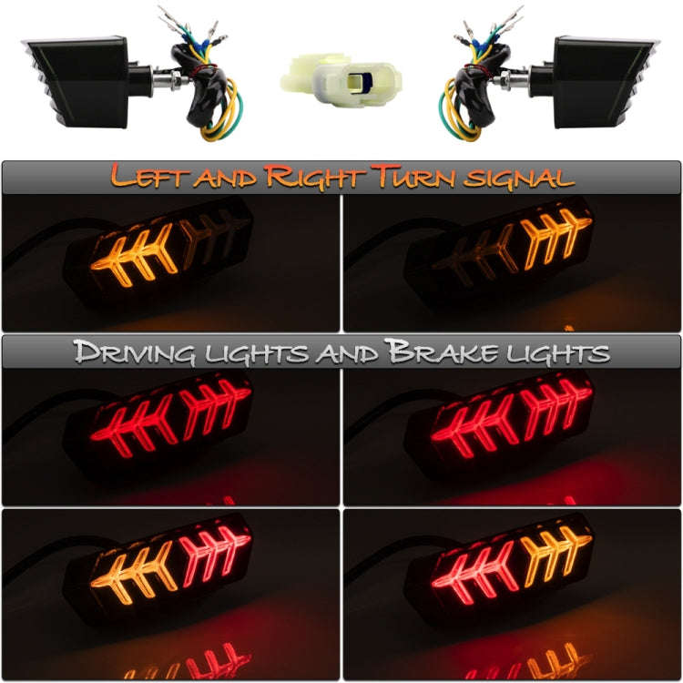 2 PCS KC670 Motorcycle Integrated Flashing Turn Signal Brake Tail Light for Honda MSX125 CBR650F ...