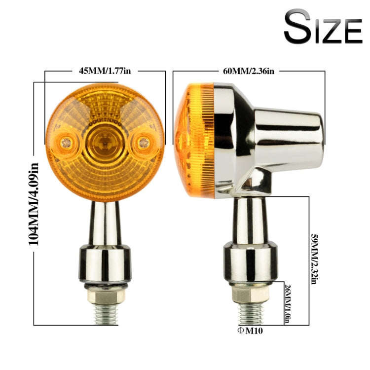 2 PCS PE-ZS101 Motorcycle Turn Signal Light (Silver)