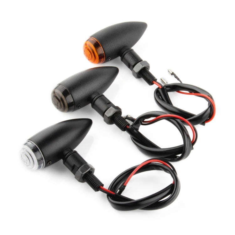 2 PCS KC805 Motorcycle Retro Metal Turn Signal Light (Transparent)