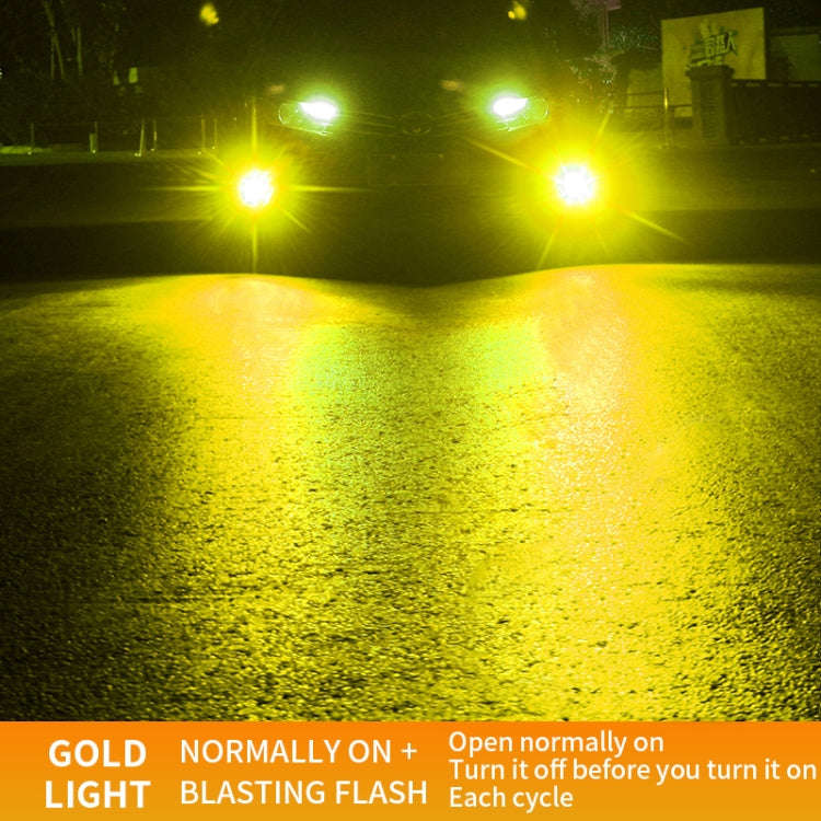 1 Pair 9005 27W / DC12V Car Aluminum Alloy Flashing LED Headlight (Gold Light)