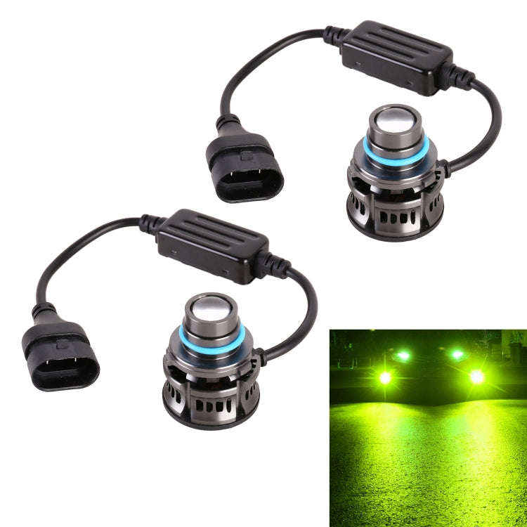 1 Pair 9005 27W / DC12V Car Aluminum Alloy Flashing LED Headlight (Lime Green)