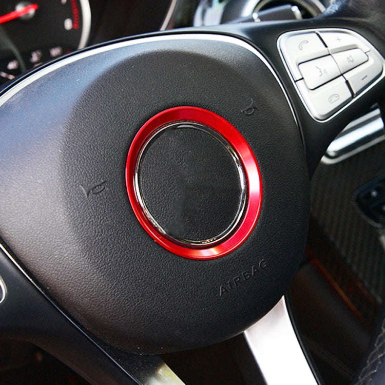 Car Steering Wheel Decorative Ring Cover for Mercedes-Benz,Inner Diameter: 5.6cm (Red)