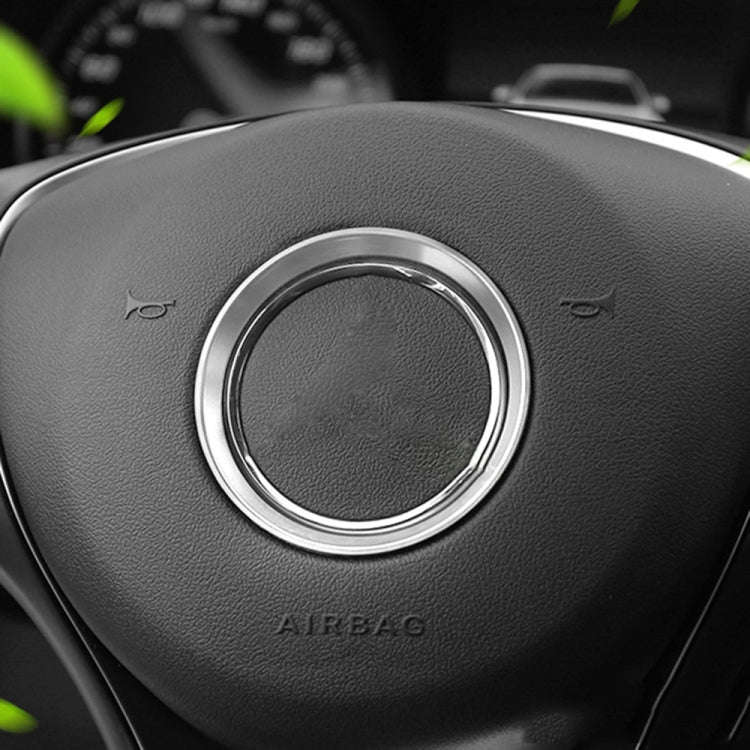 Car Steering Wheel Decorative Ring Cover for Mercedes-Benz,Inner Diameter: 5.6cm (Silver)