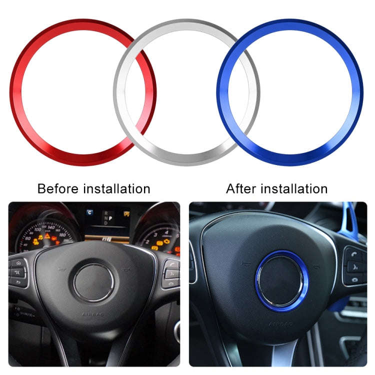 Car Steering Wheel Decorative Ring Cover for Mercedes-Benz,Inner Diameter: 5.6cm (Blue)