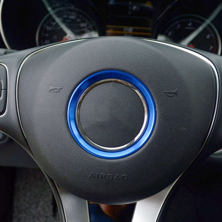 Car Steering Wheel Decorative Ring Cover for Mercedes-Benz,Inner Diameter: 5.8cm (Blue)