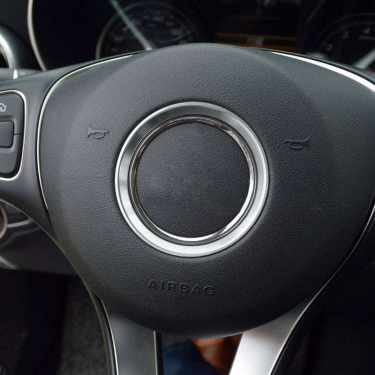 Car Steering Wheel Decorative Ring Cover for Mercedes-Benz,Inner Diameter: 5.8cm (Silver)