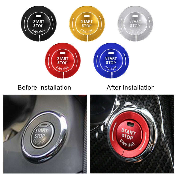 Car Engine Start Key Push Button Ring Trim Sticker for Infiniti (Blue)