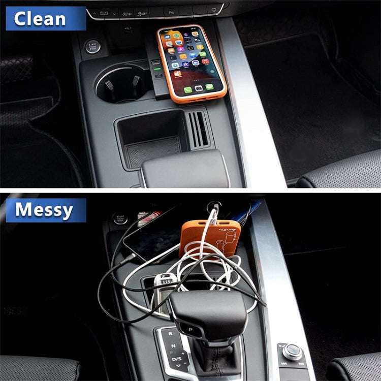 Car Qi Standard Wireless Charger 15W Quick Charging for Audi A4 A5 S4 S5 2017-2021, Left Driving