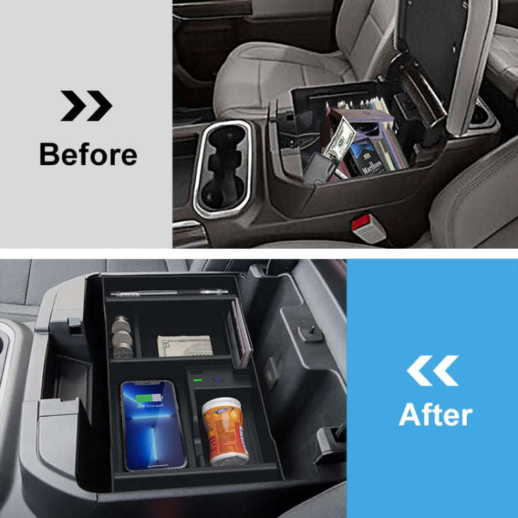 Car Qi Standard Wireless Charger 15W Quick Charging for Chevrolet Silverado 2019-2022, Left and R...