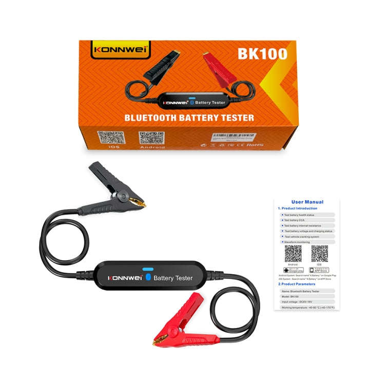 KONNWEI BK100 X431 BST360 Car Bluetooth Battery Tester (Black)