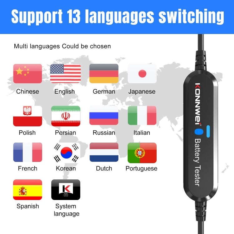 KONNWEI BK100 X431 BST360 Car Bluetooth Battery Tester (Black)