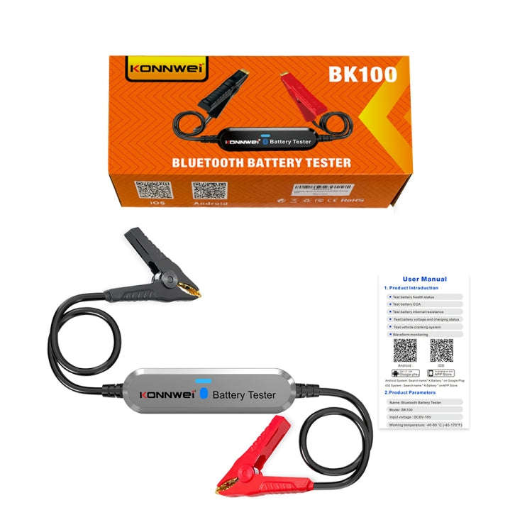 KONNWEI BK100 X431 BST360 Car Bluetooth Battery Tester(Silver)