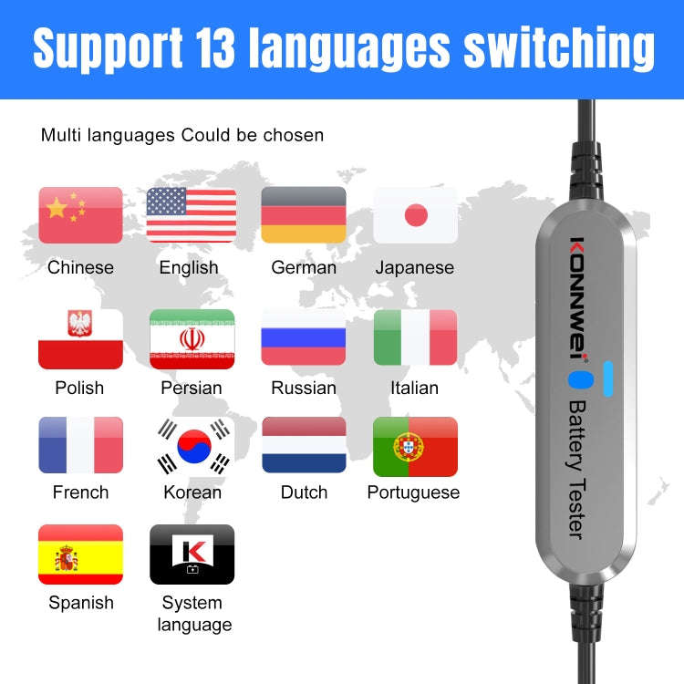 KONNWEI BK100 X431 BST360 Car Bluetooth Battery Tester(Silver)