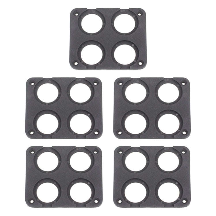 5 PCS 4-Hole Car Modified USB Charging Voltmeter Cigarette Lighter Panel