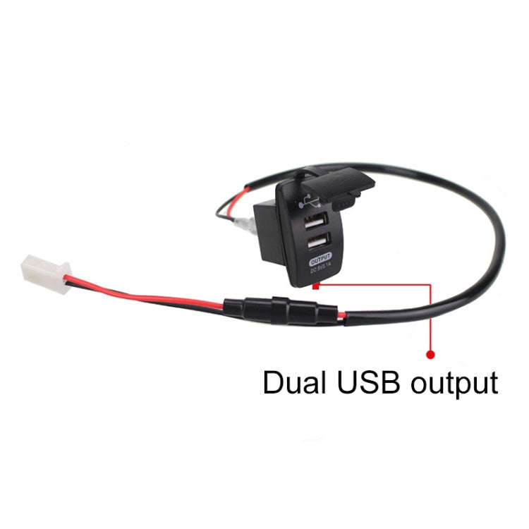 2 PCS Switch Type Dual USB 3.1A Car Charger 12-24V(Red Light)