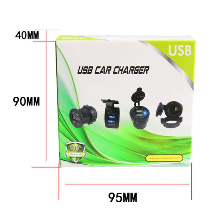 2 PCS Switch Type Dual USB 3.1A Car Charger 12-24V(Red Light)