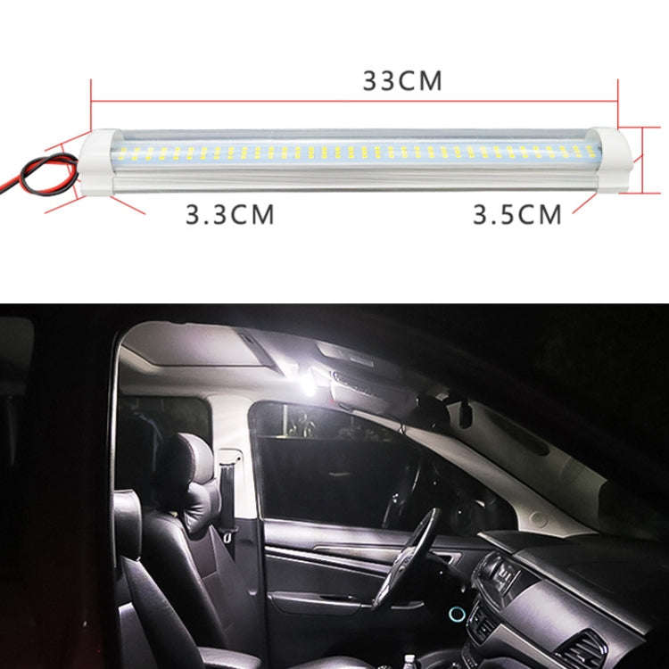 2 PCS ZS-3333 Top Switch Type 12-80V High Bright 108LEDs Car Dome Light Cabin Light Bar