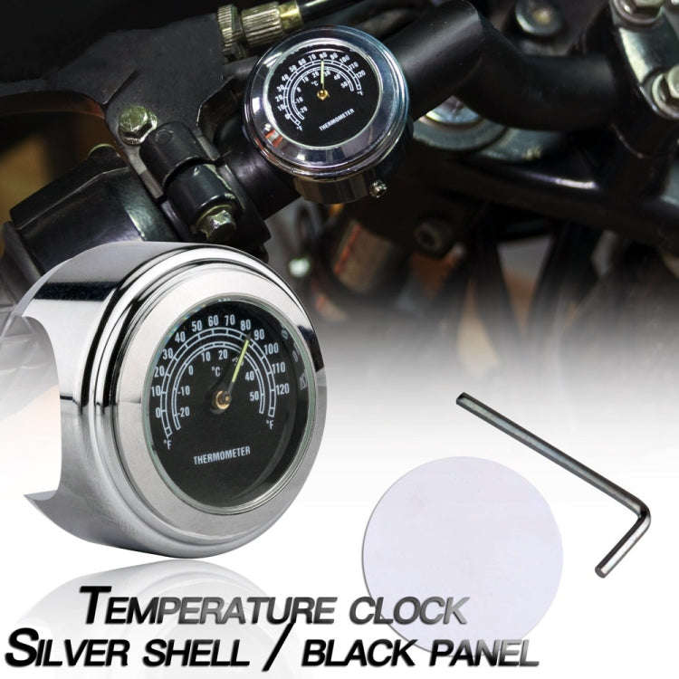 2 PCS Motorcycle 22-25mm Handlebar Thermometer (Black)
