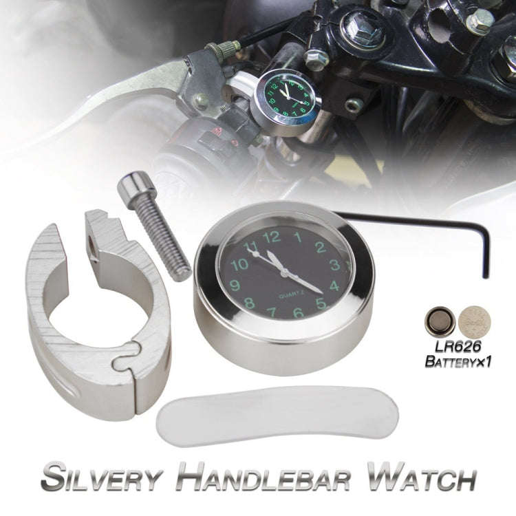 Motorcycle 22-25mm Handlebar Clock Quartz Watch with Lock (Silver)