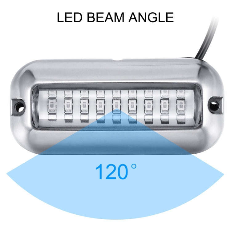 2 PCS MK-027 Ship / Yacht 10-30V 27LEDs Waterproof Stainless Steel Underwater Light(Green Light)