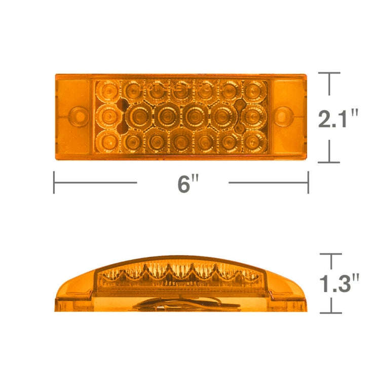 MK-142 DC12V-24V 21LEDs Car Tail Light Running Water Flashing Edge Light (Yellow Light)