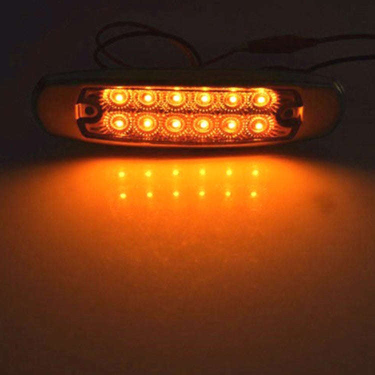 4 PCS MK-338 DC12-24V Truck 12LEDs Side Clearance Maker Light (Yellow Light)