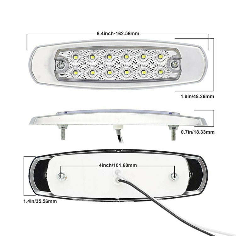 4 PCS MK-338 DC12-24V Truck 12LEDs Side Clearance Maker Light (Yellow Light)